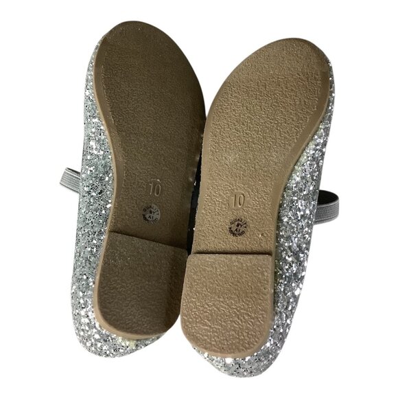 Thereabouts Lil Lexi Toddler Girls Silver Glitter Ballet Flats 2 Sizes Available - Picture 2 of 9